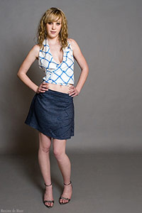 Jupe en lin et cache-coeur imprimé cordage